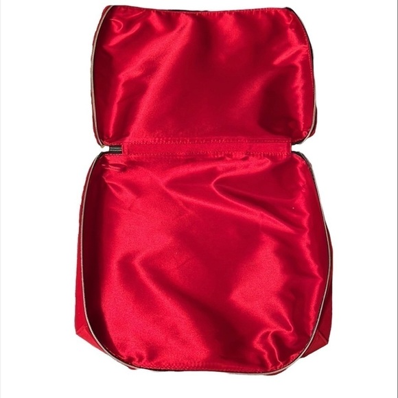ESTEE LAUDER RED VELVET 13x10 BOW DETAIL TRAVEL ZIP BAG - Picture 3 of 3